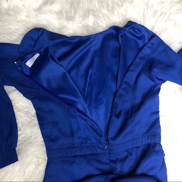 Tobi -Long Sleeve Blue Wrap Mini Dress S - Picture 7 of 7